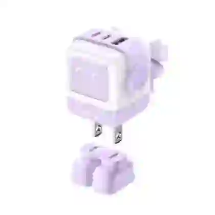 Sạc Ugreen Robot CD361 3 cổng 2 USB-C và USB-A Gan 65w 3