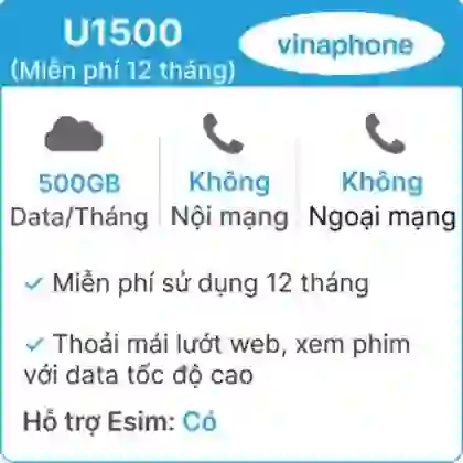 SIM 4G VINAPHONE U1500 (500GB/THÁNG) 1