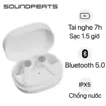 Tai Nghe Bluetooh Earbuds Soundpeats Q Trắng 1