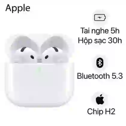 Tai nghe Bluetooth Apple Airpods 4 2024 chống ồn chủ động chính hãng (MXP93) - Đã kích hoạt 1