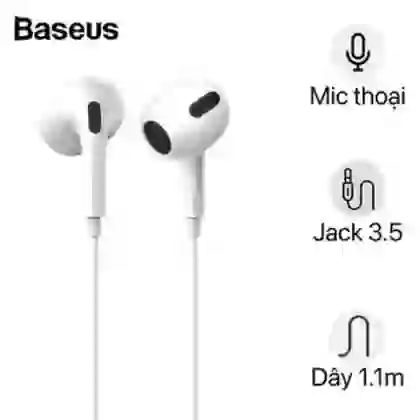 TAI NGHE CÓ DÂY BASEUS ENCOK 3.5MM H17 - TRẮNG 1