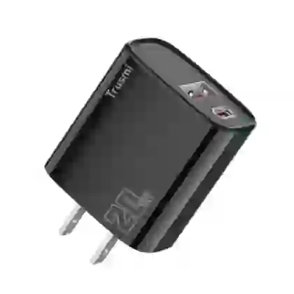 Sạc nhanh Mini Trusmi PD 65w Gan 1A+2C kèm cáp Type-C to Type-C 60w (US) CH05 1