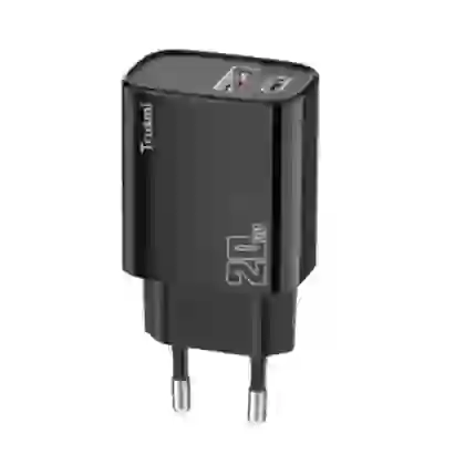 Sạc nhanh Mini Trusmi PD 65w Gan 1A+2C kèm cáp Type-C to Type-C 60w (US) CH05 1