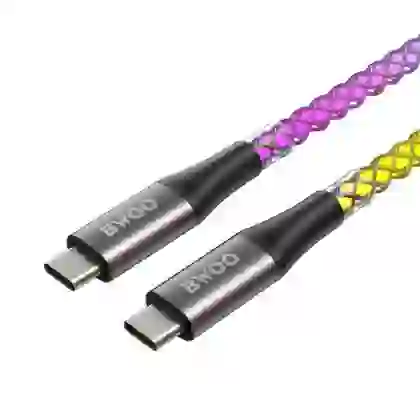 Cáp sạc nhanh BWOO Type-C to Type-C 65W đèn led X278 dài 2M 1