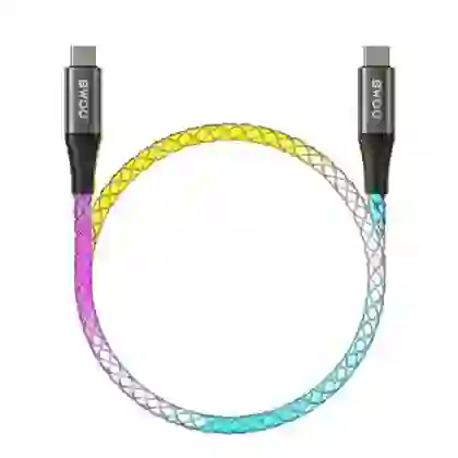 Cáp sạc nhanh BWOO Type-C to Type-C 65W đèn led X278 dài 2M 2