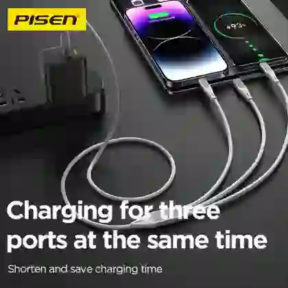 Cáp sạc Pisen Star Speed 3-in-1 (Lightning/Type-C/ Micro) 1.8m 3
