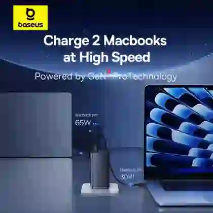 Củ sạc nhanh Baseus GaN6 Pro 2C + 2U 100W EU kèm cáp C-C 100W 1m 3