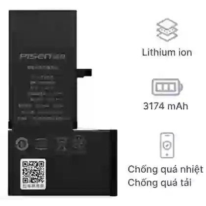 thay pin iPhone XS Max chính hãng Pisen 3