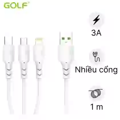 Cáp Golf 3 In 1 Sạc Nhanh 3A GC-85 Dài 1m 1