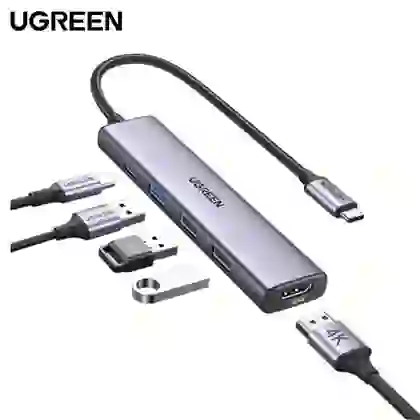 Hub Ugreen USB-C to 2 x USB-A 2.0 + USB-A 3.0 + HDMI + PD hỗ trợ 4K (15495) 1