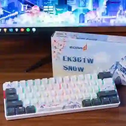 Bàn phím cơ không dây E-Dra EK361W Snow Yellow Switch 5
