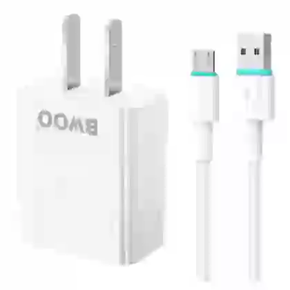Sạc BWOO 2 cổng USB-A kèm cáp Type-C US CDA64VC 1