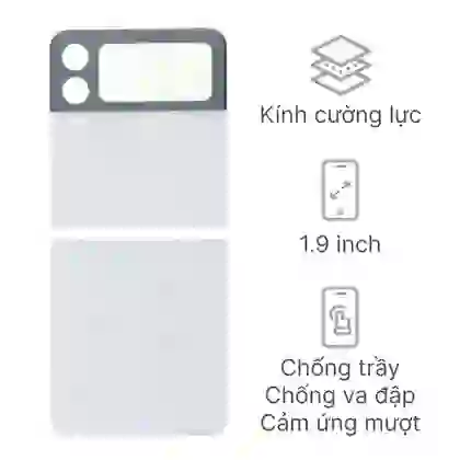thay ép kính Samsung Galaxy Z Flip 4 màn hình phụ 1