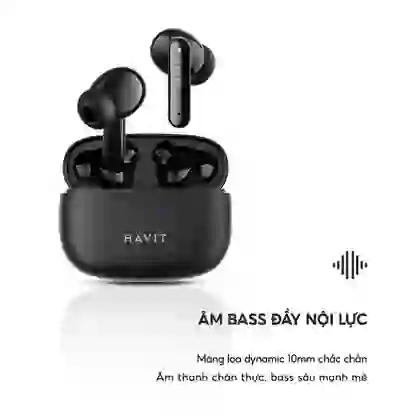 Tai nghe Bluetooth True Wireless Havit TW967 Pro - Đen