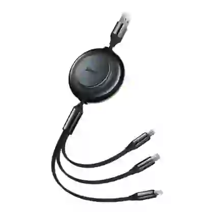 Cáp Baseus Bright Mirror 2 Series Retractable 3 in 1 USB to M+L+C 3.5A dài 1.1m 3