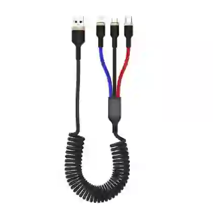 Cáp Golf 3A GC-72X 3 in 1 sạc nhanh dây dù 1.5M 1