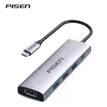 Hub Chuyển Đổi Pisen Type-C 5 trong 1 ( HDMI + USB 3.0x3 + Type-C ) 1