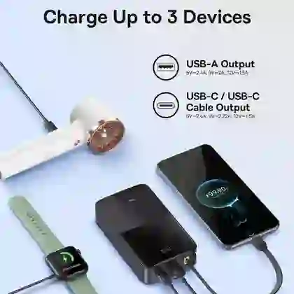 Pin dự phòng Baseus Enerfill Bipow 2 Pro màn hình số 20.000mAh 22.5W kèm cáp 6