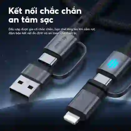 Cáp StarGO 4 trong 1 (C to L, C to Micro) dài 1m AC-CL1 4