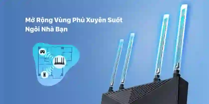 Router Wifi 6 Gigibit băng tần kép TP-Link AX3000 Archer AX53 3