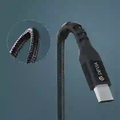 Cáp Devia Sạc Nhanh USB-C To Lightning Bọc Dù Dài 1.5m 4