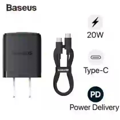 Sạc nhanh Baseus Palm 1C 20W US ( kèm cáp mini C to C 60W dài 1m ) 1