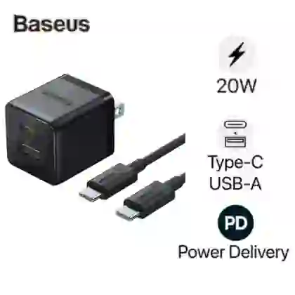 Sạc nhanh Baseus Palm 1C1A 20W US ( kèm cáp mini C to C 60W dài 1m ) 1
