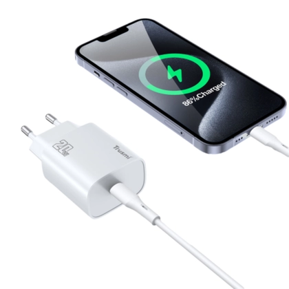 Sạc nhanh Mini Trusmi PD 65w Gan 1A+2C kèm cáp Type-C to Type-C 60w (US) CH05 2