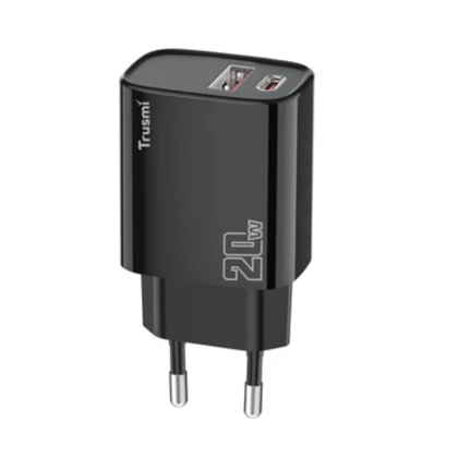 Sạc nhanh Mini Trusmi PD 65w Gan 1A+2C kèm cáp Type-C to Type-C 60w (US) CH05 1