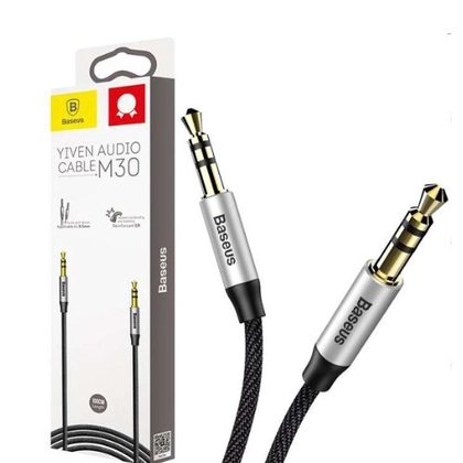 CÁP ÂM THANH BASEUS YIVEN M30 DÀI 1.5M BẠC ĐEN 3