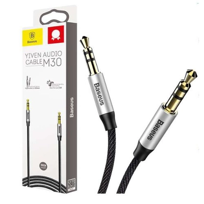 CÁP ÂM THANH BASEUS YIVEN M30 DÀI 1M BẠC ĐEN 3