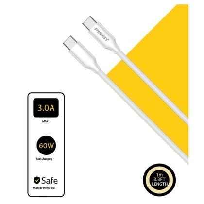 Cáp Pisen Quick - Mr White Type-C to Type-C PD 60w 1m 2