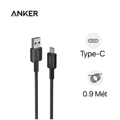 Cáp sạc Anker 322 USB-A to USB-C 0.9m Nylon A81H5H11 1