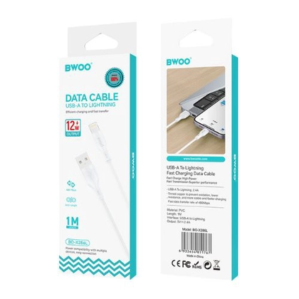 Cáp sạc nhanh BWOO Lightning 12W X286L dài 1M 3