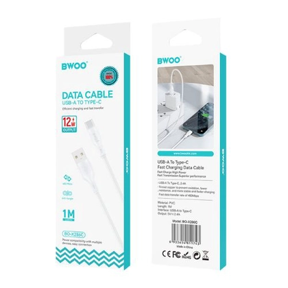 Cáp sạc nhanh BWOO Type-C 12W X286C dài 1M 4