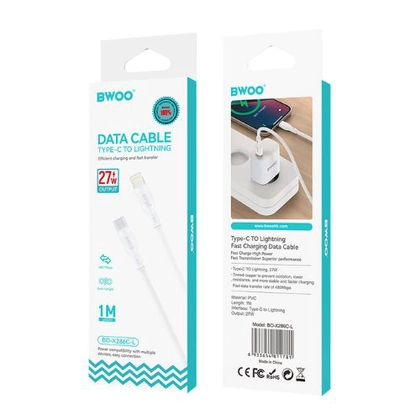 Cáp sạc nhanh BWOO Type-C to Lightning 27W X286C-L dài 1M 3