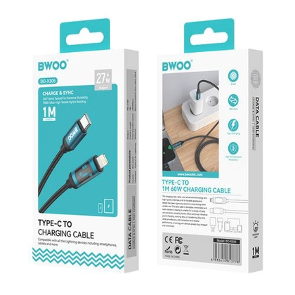 Cáp sạc nhanh BWOO Type-C to Lightning 27W X305 dài 1M 3