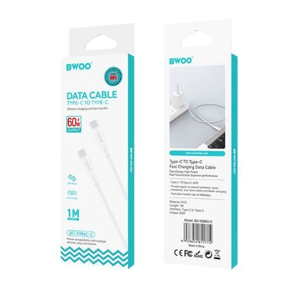 Cáp sạc nhanh BWOO Type-C to Type-C 60W X286C-C dài 1M 3