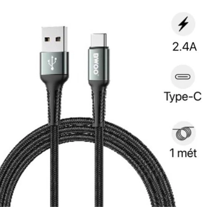 Cáp sạc nhanh BWOO Type-C X288C dài 1M 1