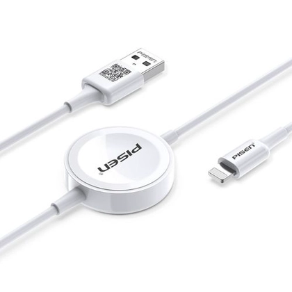 Cáp sạc Pisen iWatch 2in1 Lightning 1.5M 1