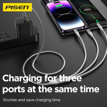 Cáp sạc Pisen Star Speed 3-in-1 (Lightning/Type-C/ Micro) 1.8m 3