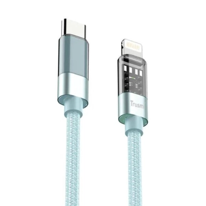 Cáp Trusmi Usb-C to Lightning Led Rainbow PD 20w dài 1m 1