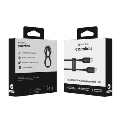 Cáp sạc Mophie Essential Type-C to Type-C 60W 1M 2