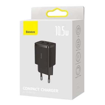 Củ sạc nhanh Baseus compact 2 cổng USB-A 3