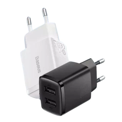 Củ sạc nhanh Baseus compact 2 cổng USB-A 3