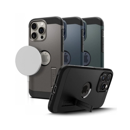 Ốp lưng iPhone 15 Pro Spigen Tough Armor hỗ trợ sạc Magsafe 3