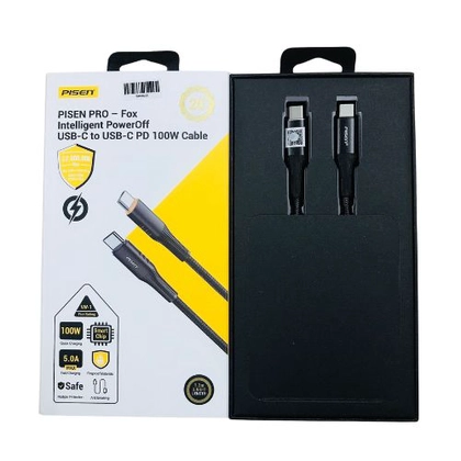 Cáp sạc nhanh tự ngắt Pisen Pro FOX INTELLIGENT C C 100W 1.2M 2