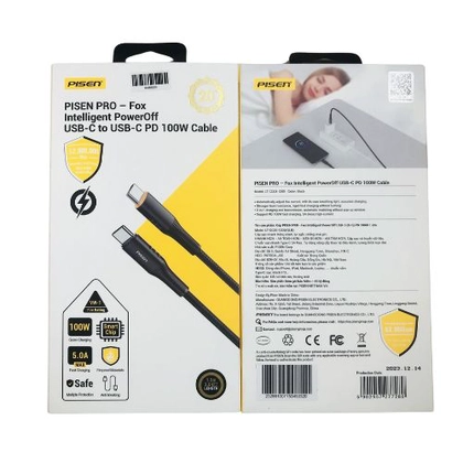 Cáp sạc nhanh tự ngắt Pisen Pro FOX INTELLIGENT C C 100W 1.2M 3