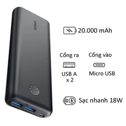 Pin Sạc Dự Phòng Anker PowerCore II 20000mAh A1260 1