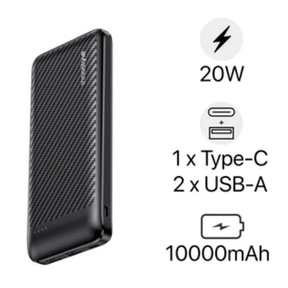 Pin dự phòng Innostyle Powersmart+ Pd 20w 10.000mah 3 Cổng 1c2a Ip20g2 1